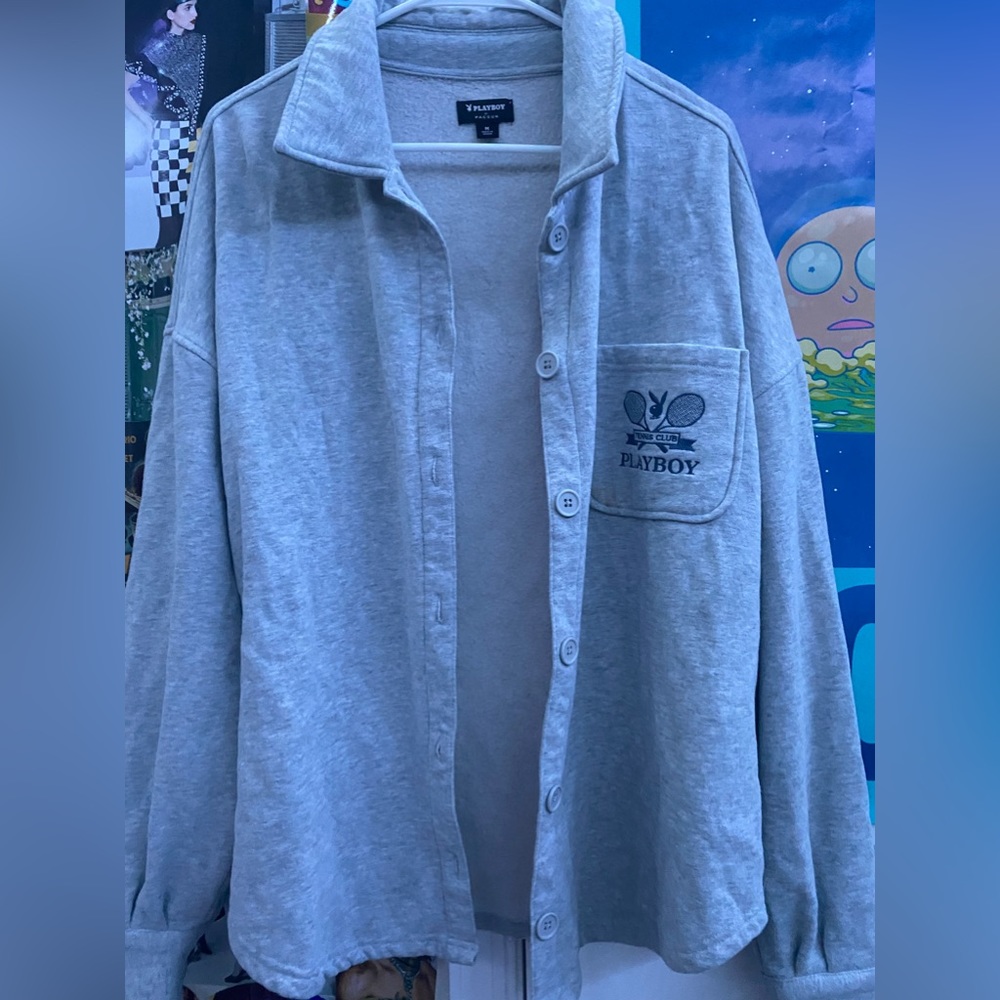 Playboy tennis club ( by pacsun) Gray Long sleeve sweater 🐰